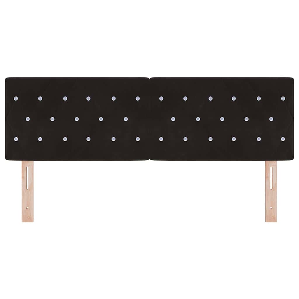 LED Headboard with LED Strip Lights Argyle Black 144 cm Velvet